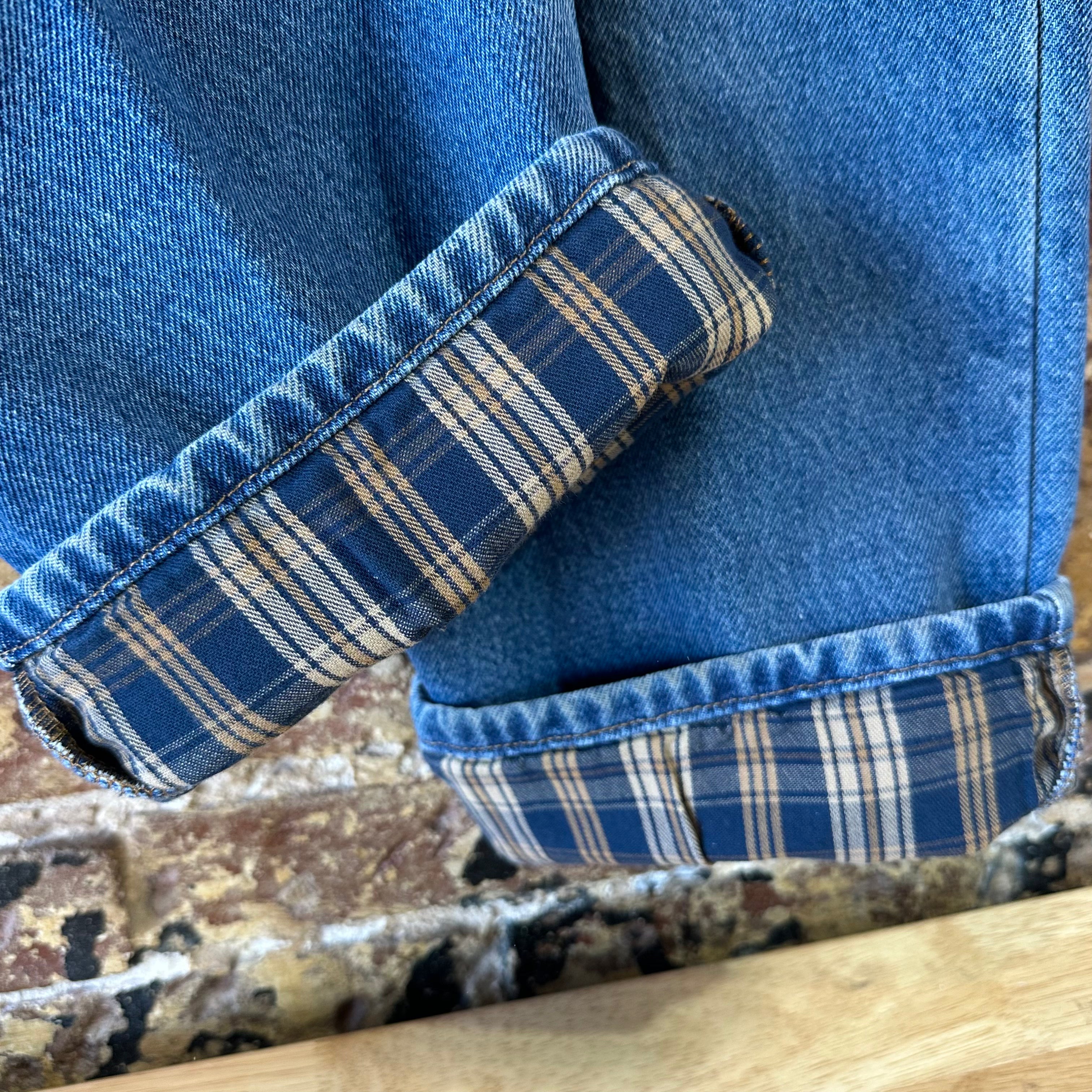LL Bean Mens 38x30 Flannel lined Blue Jeans