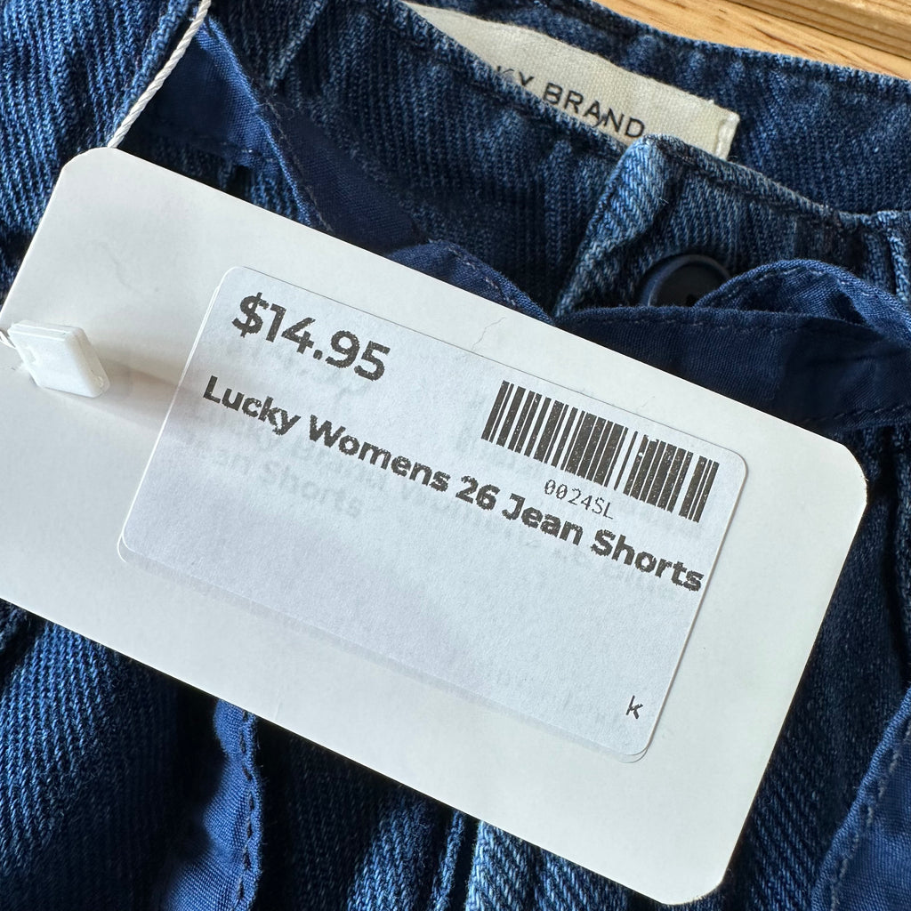 Lucky Brand belted Jeans Shorts Women's 26 Blue Denim High waisted