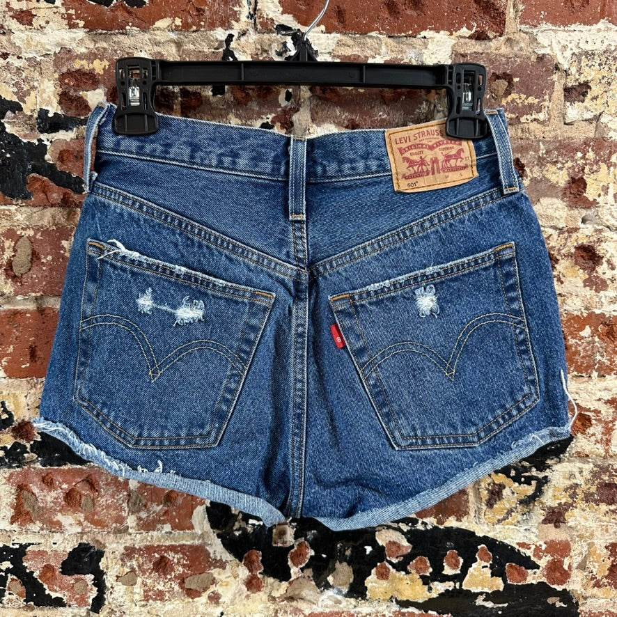 Levi's Cut Off Denim Jean Shorts Womens 27 Distressed - 27x3"