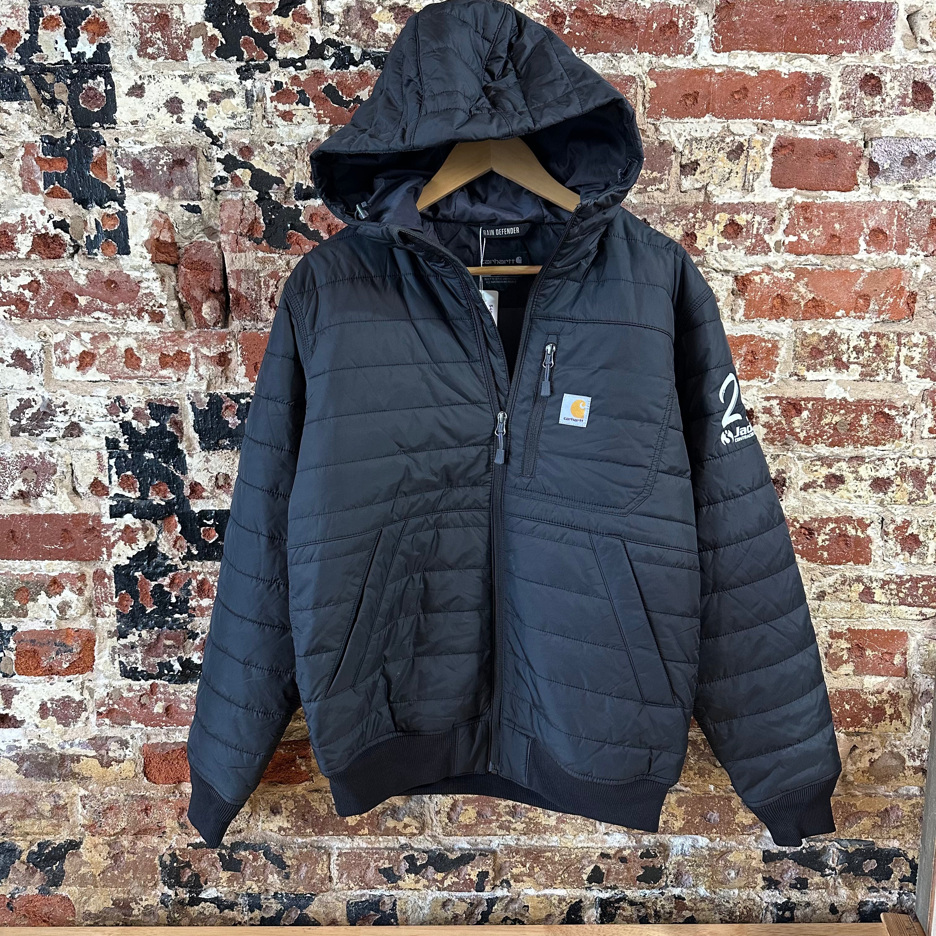 Carhartt Mens Small Rain Defender Black Jacket