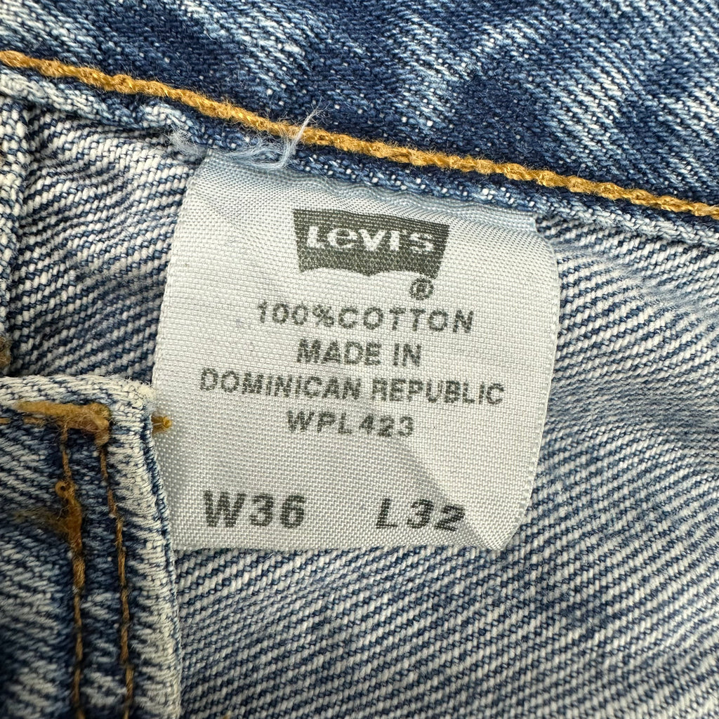 Levis 501 Jeans Mens 36x32 Straight Leg Button Fly Blue Denim