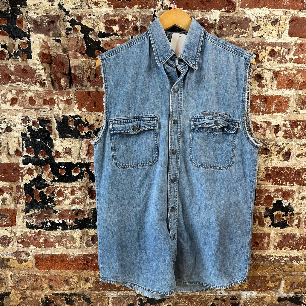 Harley Button Up Shirt Mens Small Sleeveless