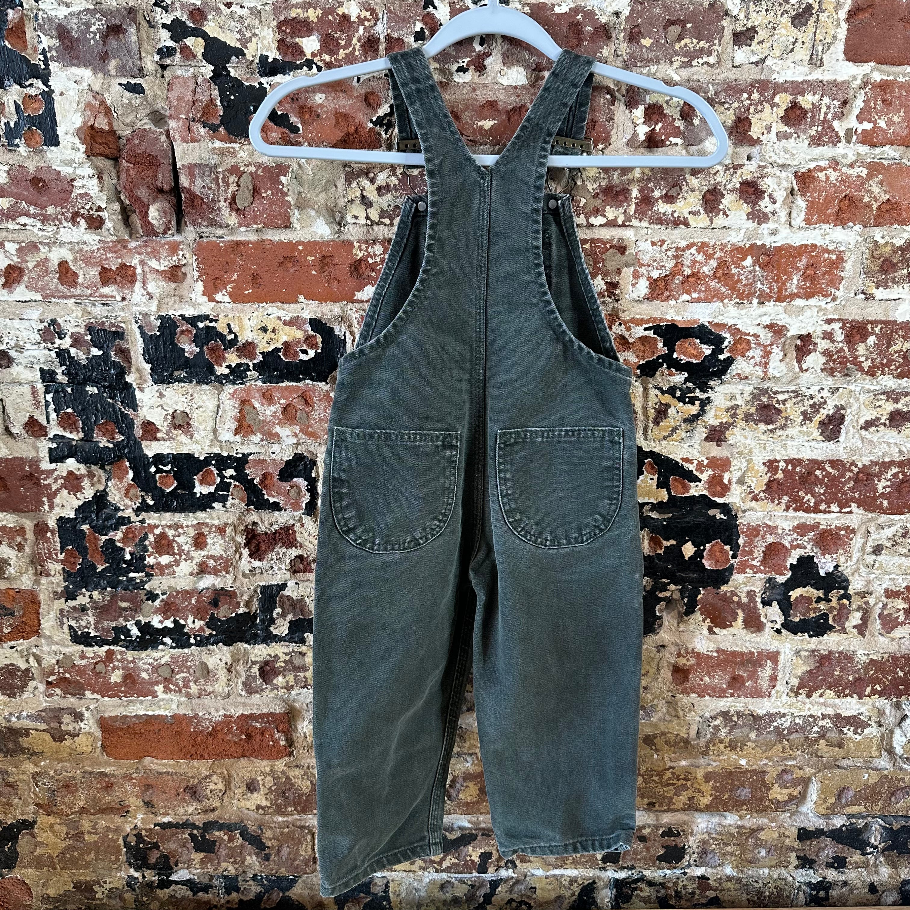 VTG Carhartt Overalls Canvas Green toddler boys 3T Bibs