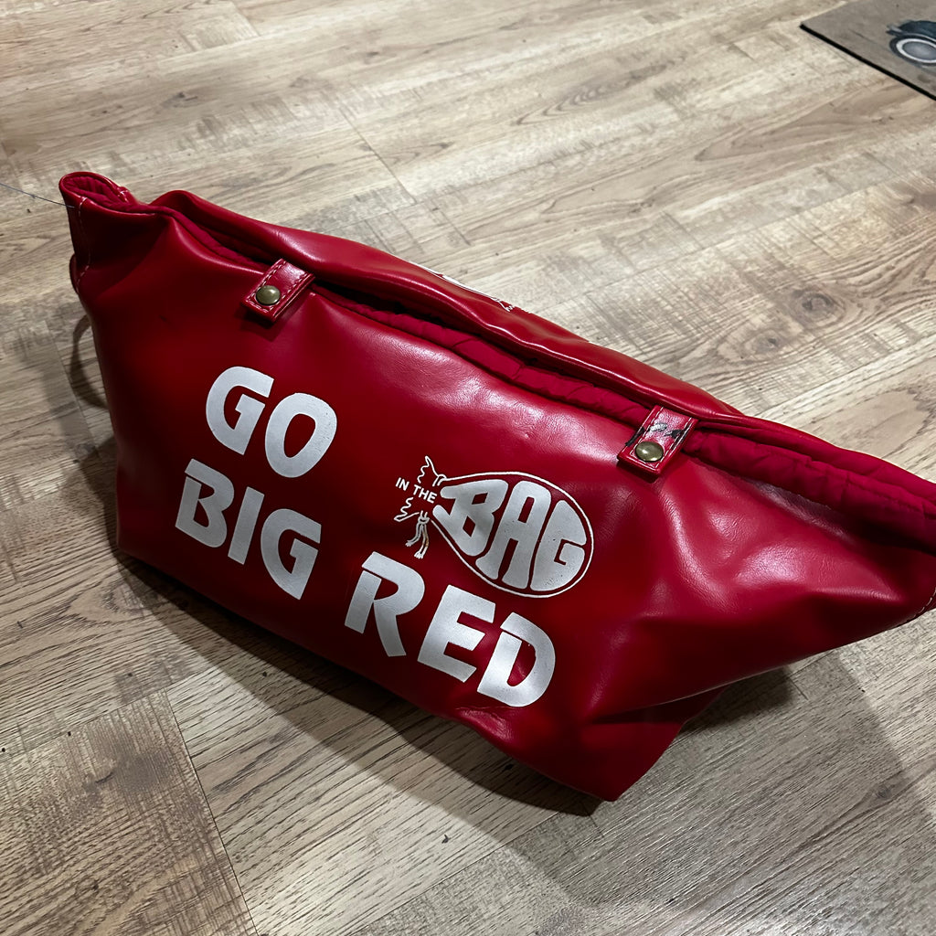 RARE 80s Vintage Nebraska Go Big Red Warm Bag game day Carry in the bag
