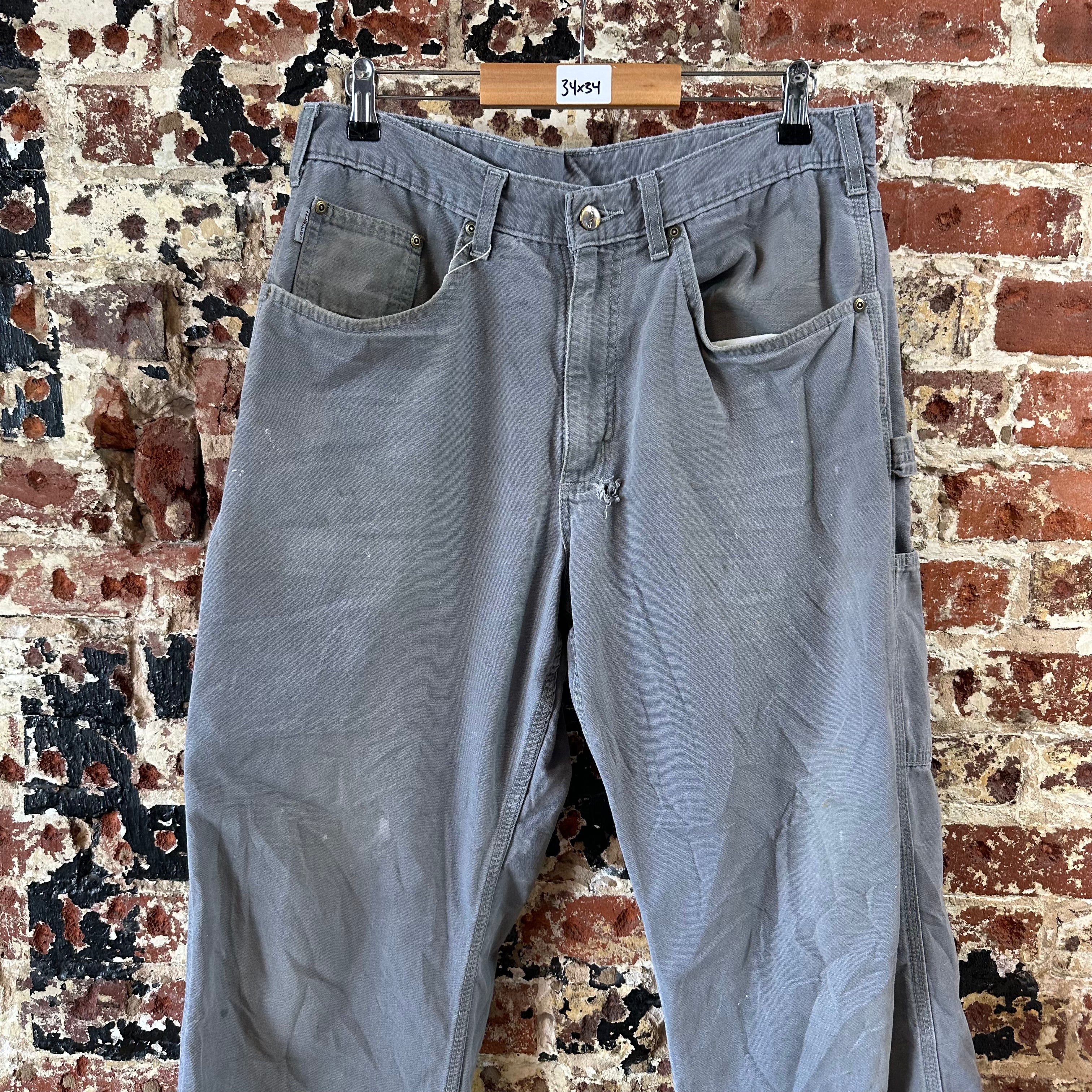 Carhartt Mens 34x34 Gray Pants