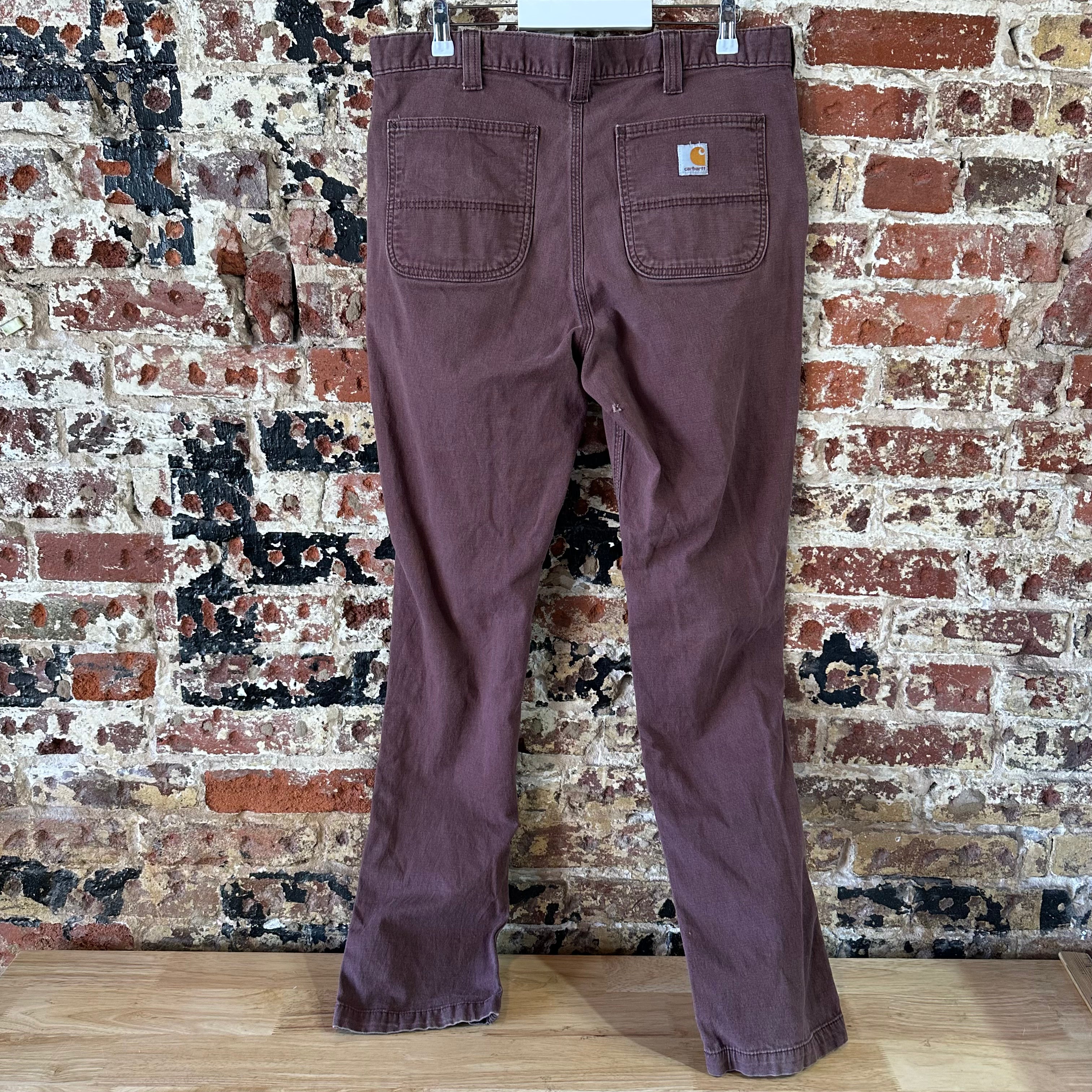 Carhartt Canvas Straight Fit Work Pants Reddish Mens 34x34