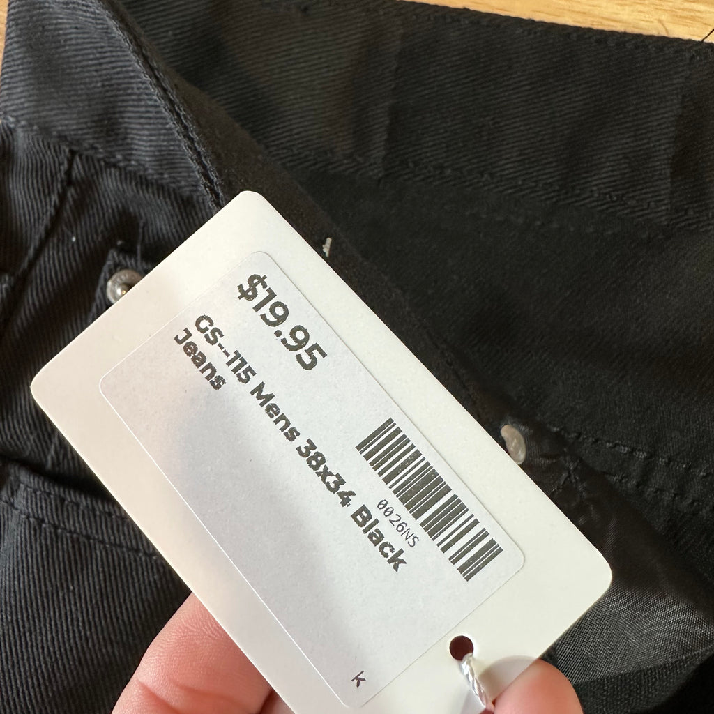 GS-115 Mens 38x34 Black Jeans
