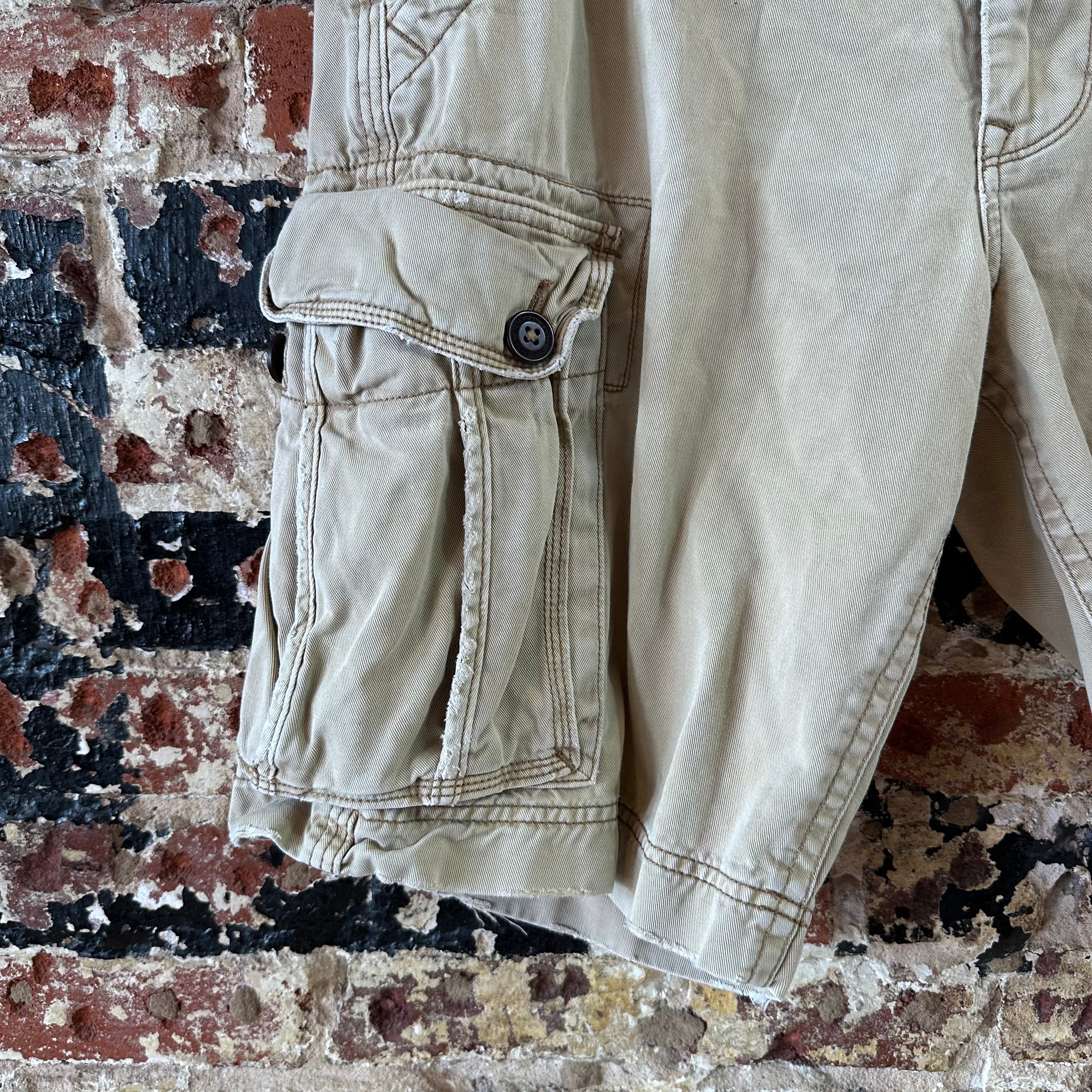 American Eagle Outfitters Classic Cargo Shorts Mens 34 Tan 10.5" inseam