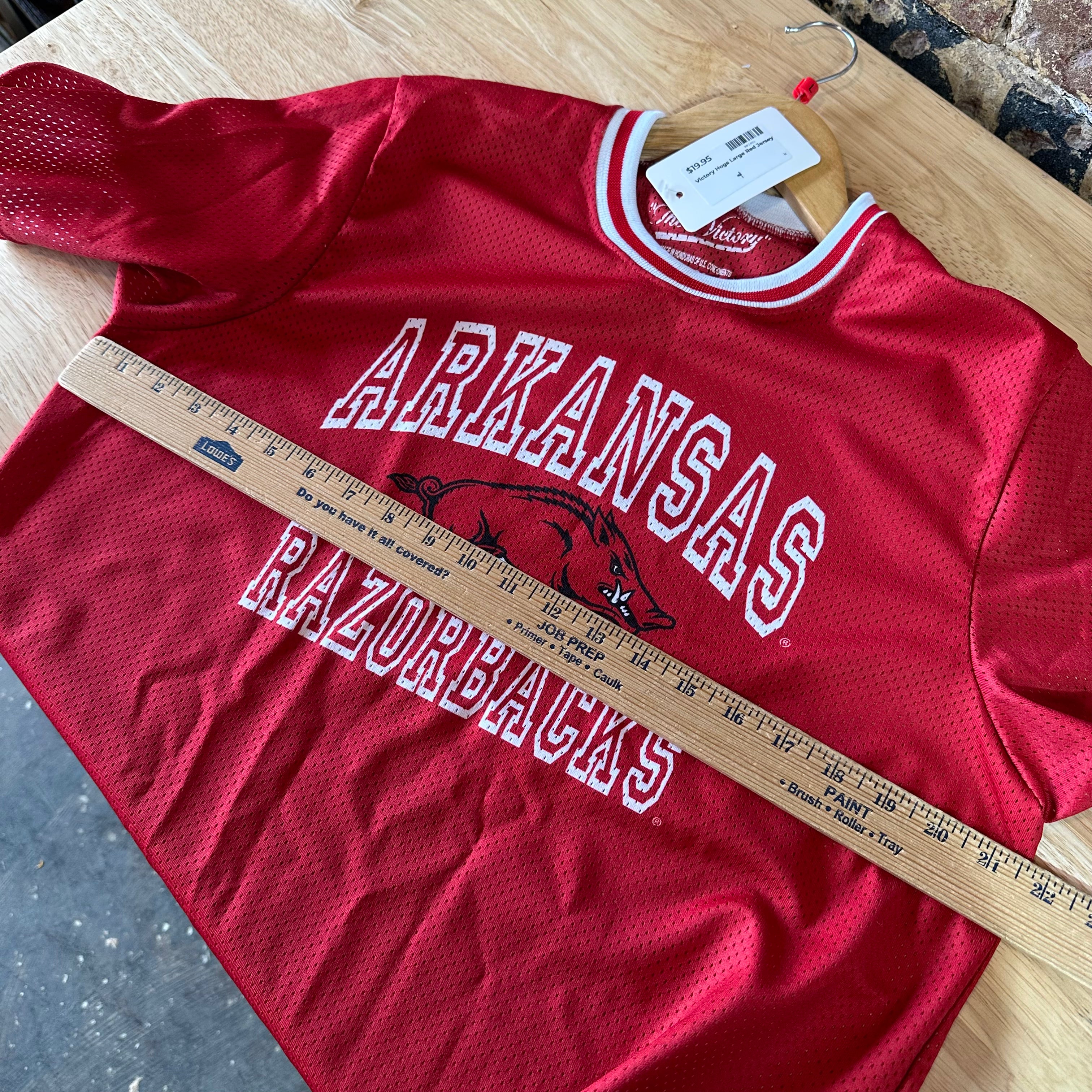 Arkansas Razorbacks Hogs The Victory Jersey Mens Size Large Red Breathable S/S