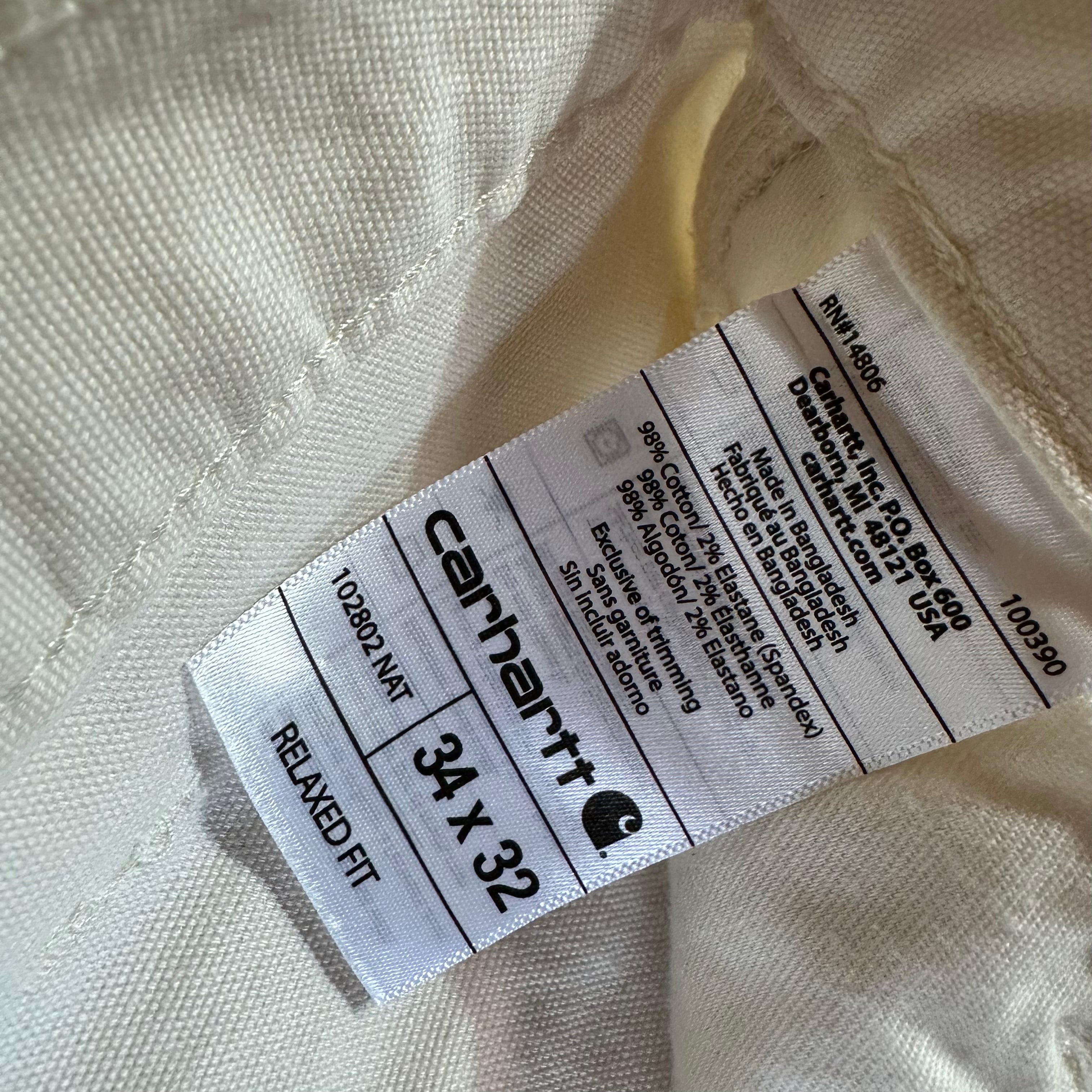 Carhartt Natural Mens 34x32 Double Knee Pants