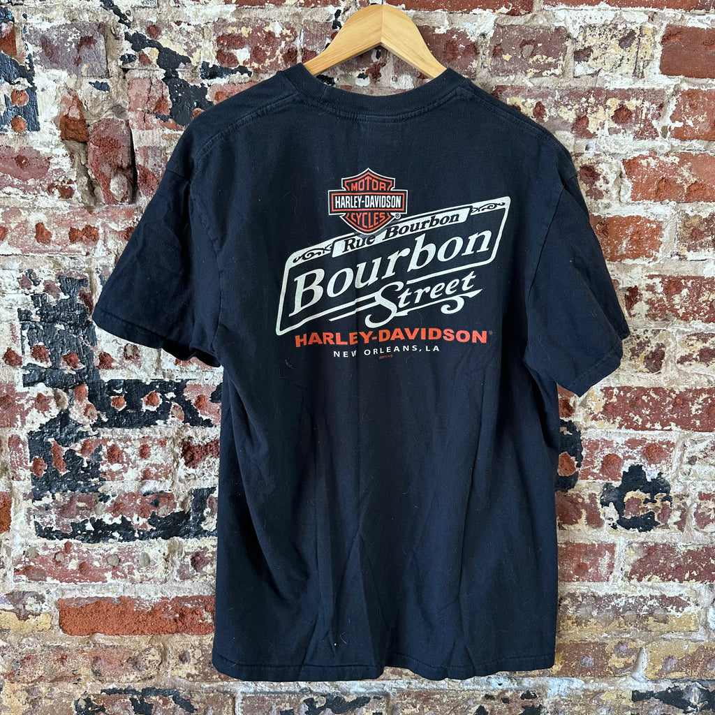 Harley Davidson Bourbon Street T-Shirt Mens XL Black Biker Short Sleeve