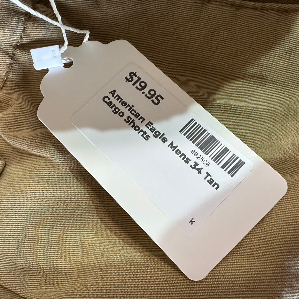 American Eagle Outfitters Classic Cargo Shorts Mens 34 Tan 11" inseam