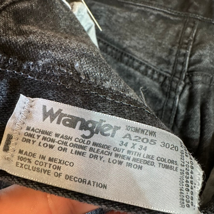 Wrangler Mens 34x34 Black Jeans