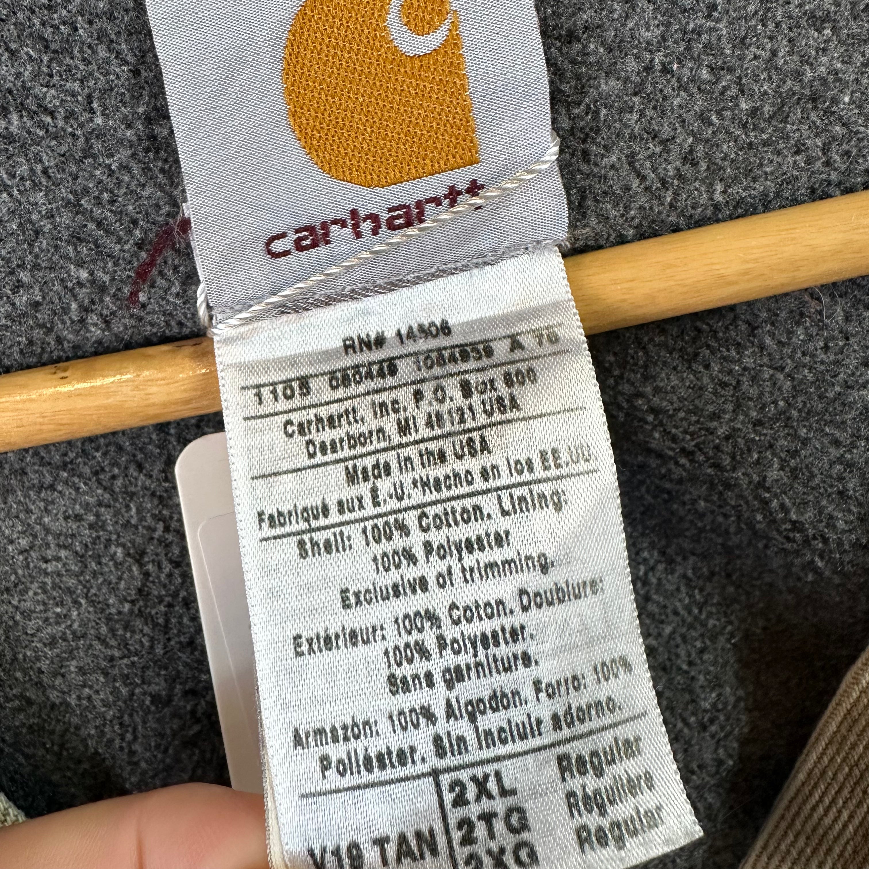 Carhartt Mens 2XL Tan Vest