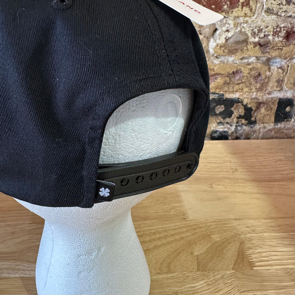 Lucky Brand Dungarees baseball Hat SnapBack black logo patch rope detail NEW