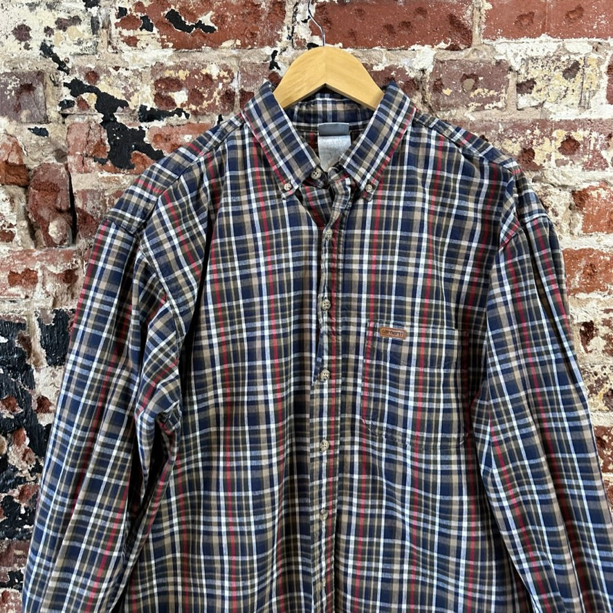VTG Carhartt L/S Button Shirt Mens 2XL