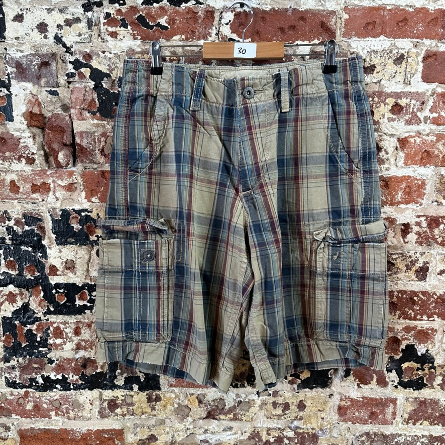 Abercrombie Plaid Cargo Shorts Mens 30