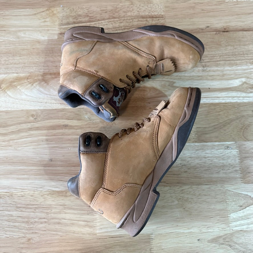 Roper Boots Womens Size 7 Brown Leather Lace Up Ankle Kiltie Horseshoes Western