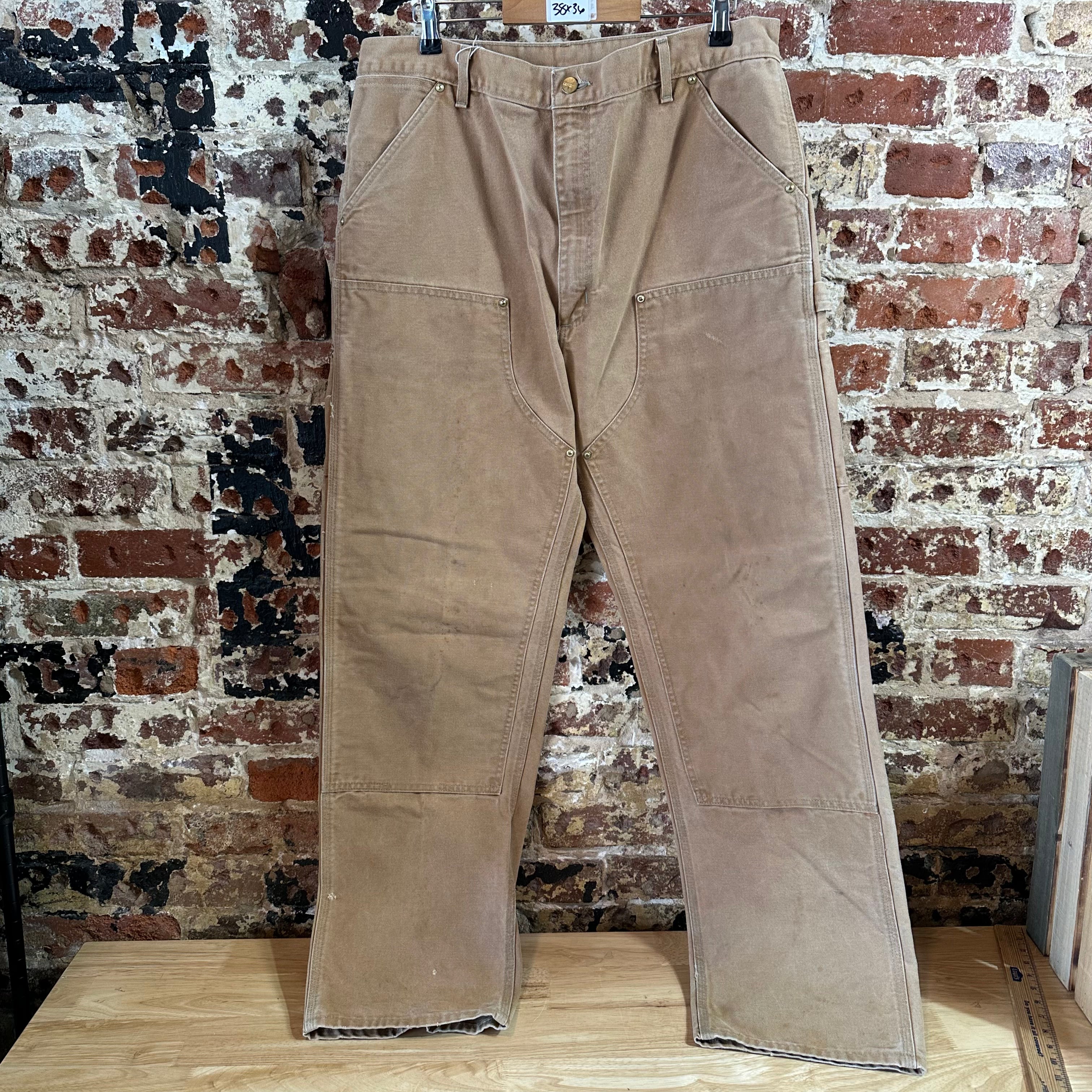 VTG Carhartt B01 BRN Mens 38x36 Double Knee Pants