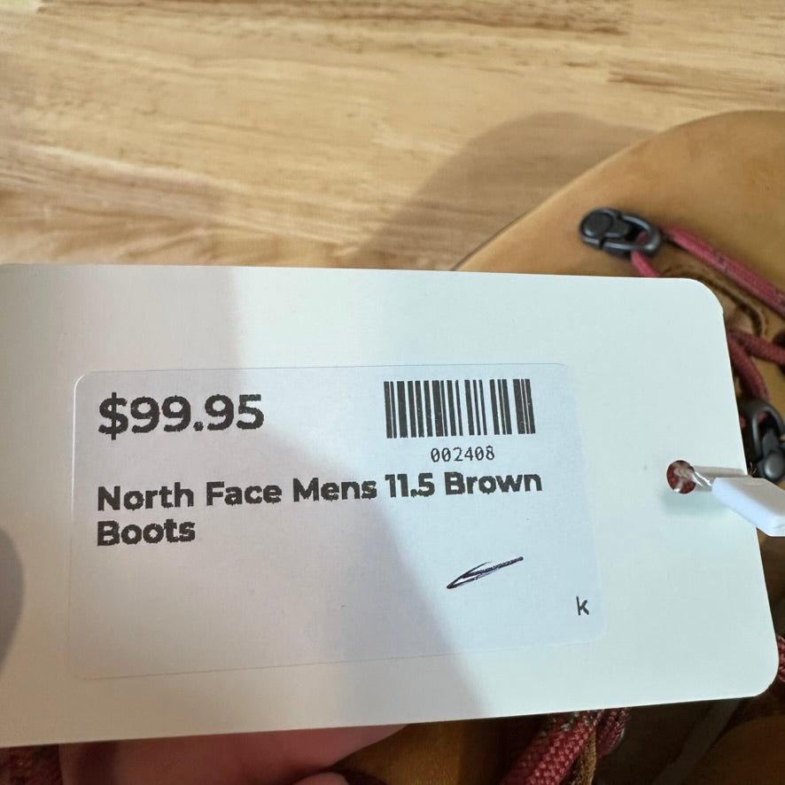 North Face Mens 11.5 Brown Hiking Boots