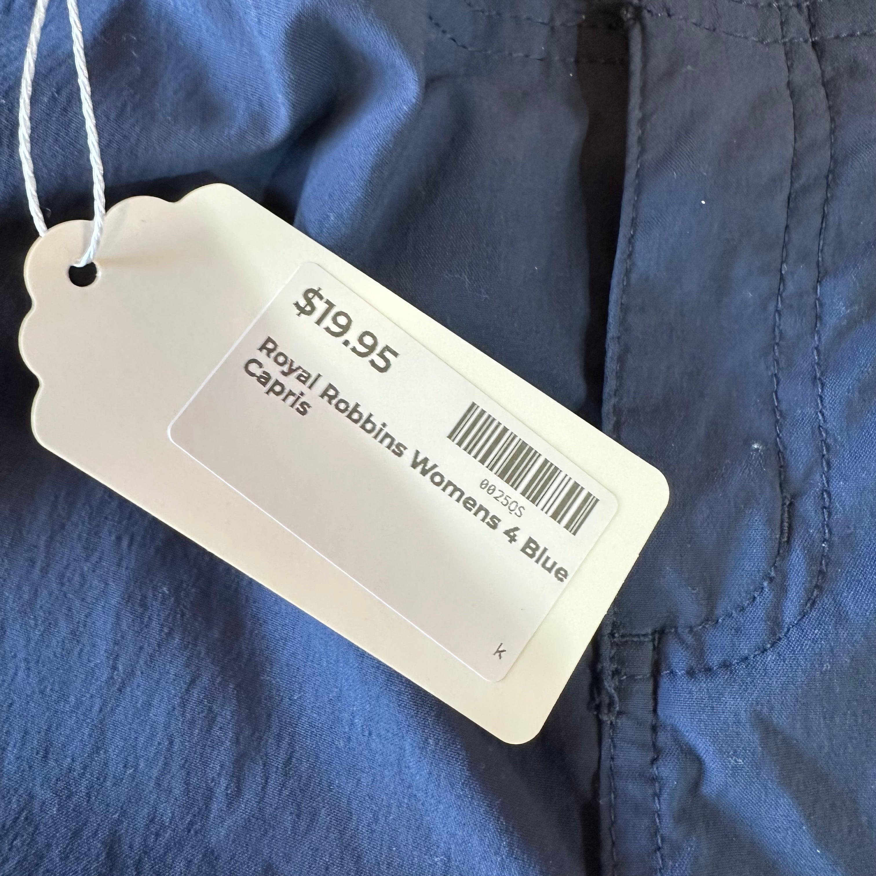 Royal Robbins Pants Women's 4 Lightweight Capri Blue Outdoor Hiking 32x21"