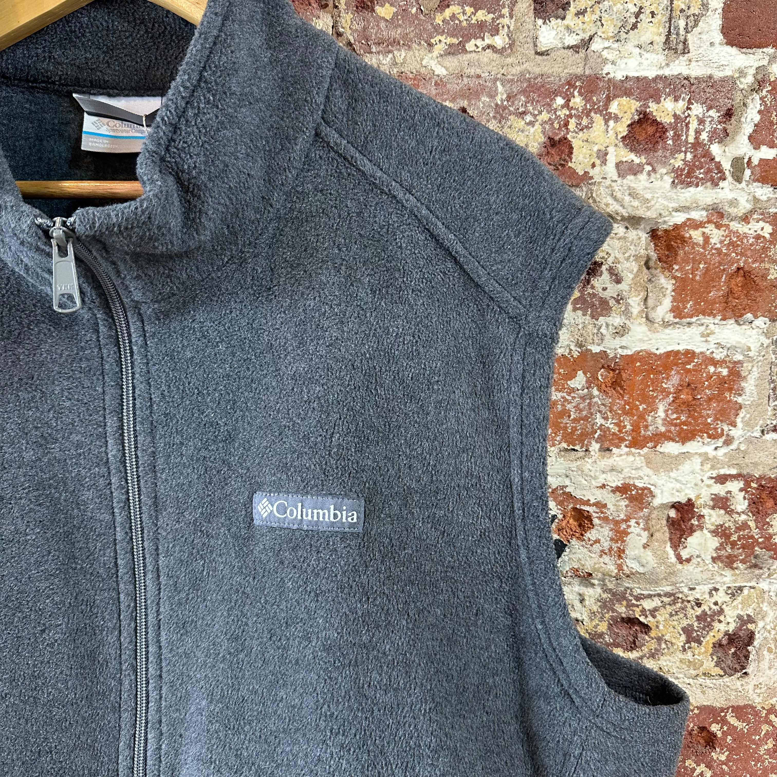 Columbia Vest gray Full Zip Steens Mountain Fleece Outdoor Hiking Mens XL