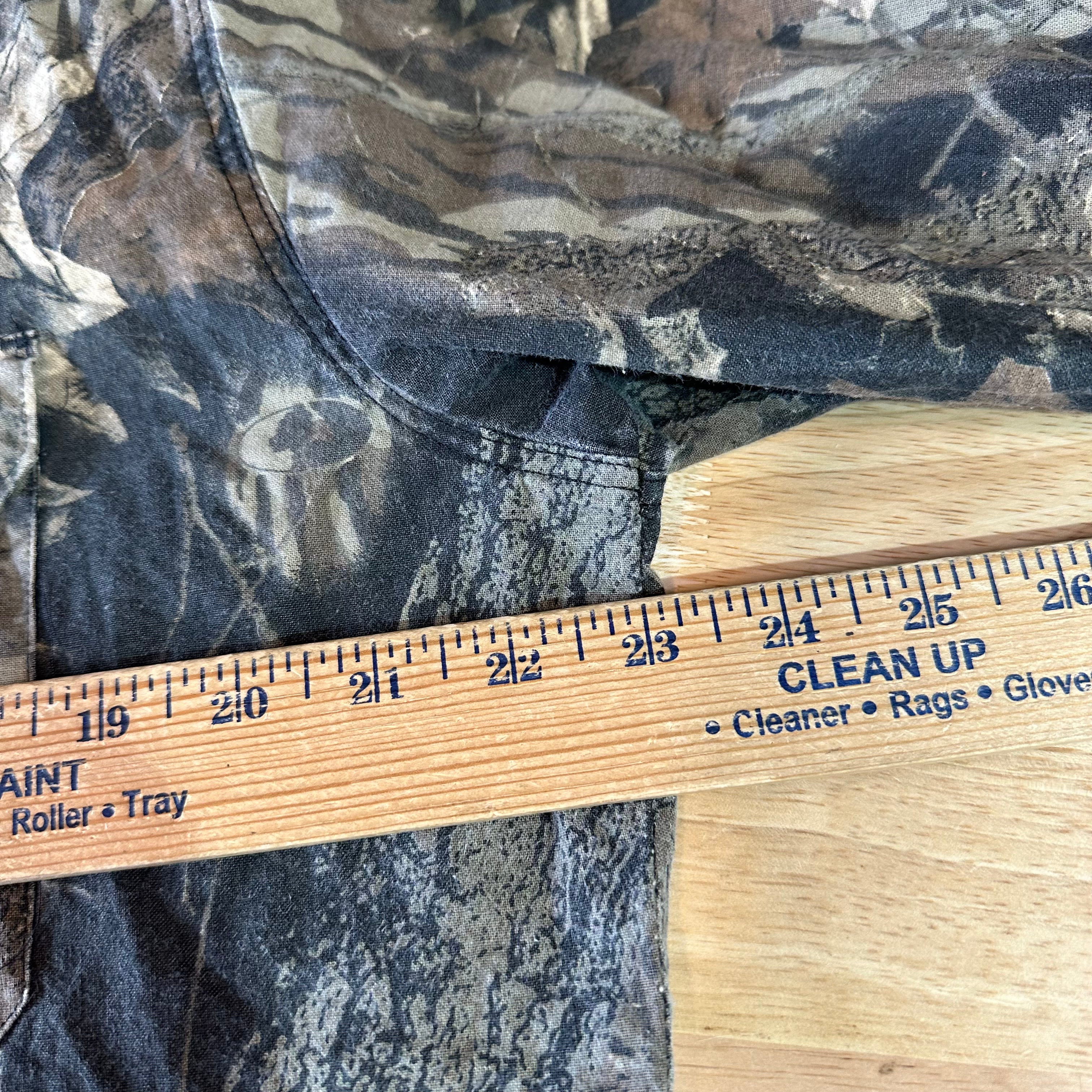 Rattlers Brand Mens Mossy Oak Break Up Camo Shirt Hunting Large Vintage