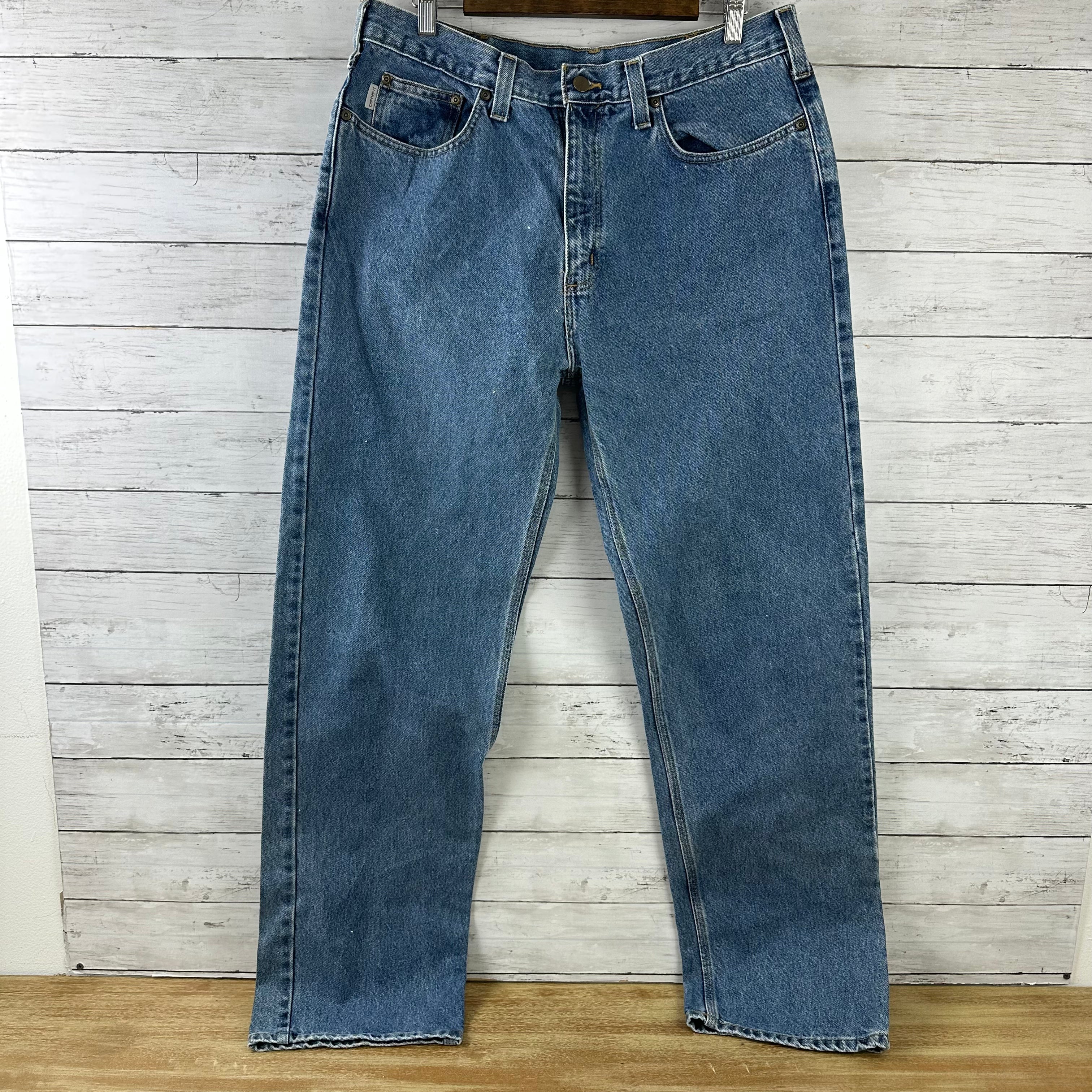 Carhartt Relaxed Fit Mens Measures 36x33 Jeans Workwear Work Denim