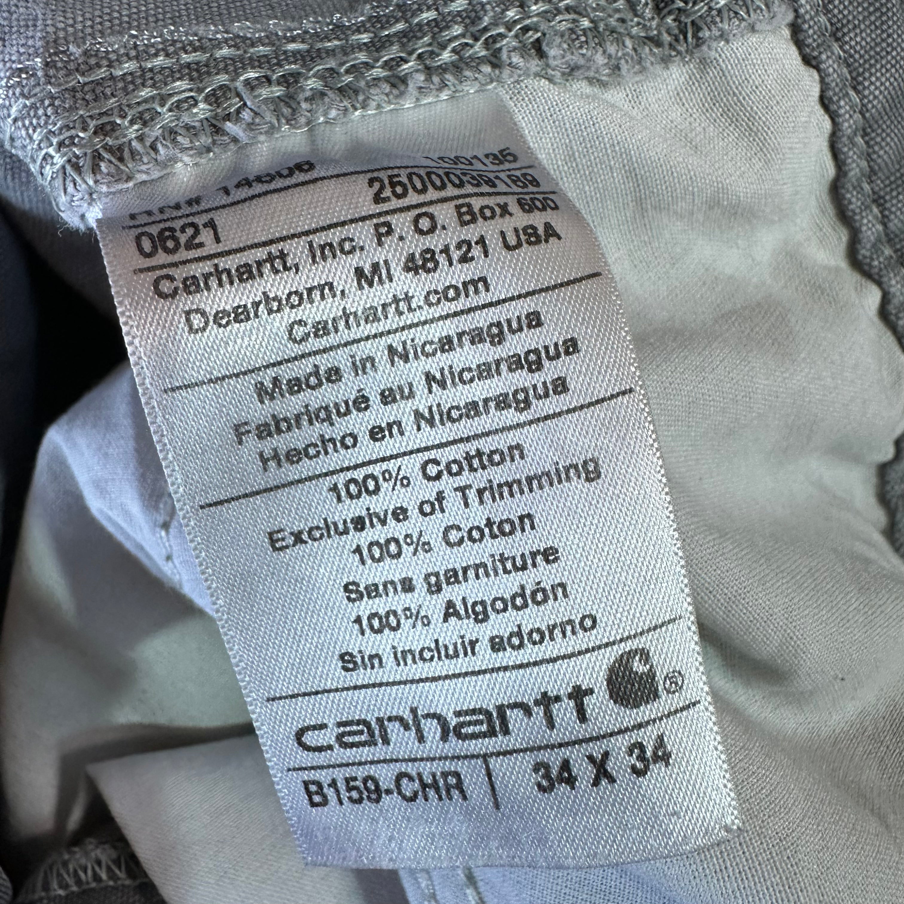Carhartt Mens 34x34 Gray Pants