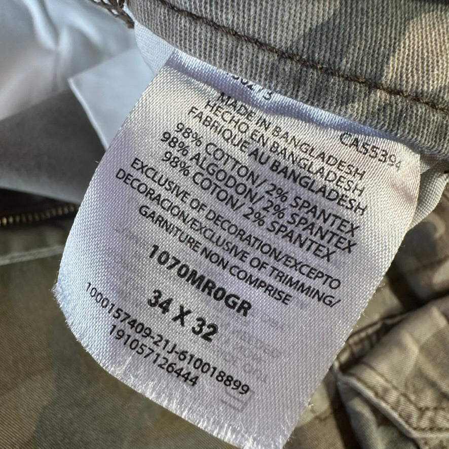 Wrangler Mens 34x32 Camo Cargo Pants