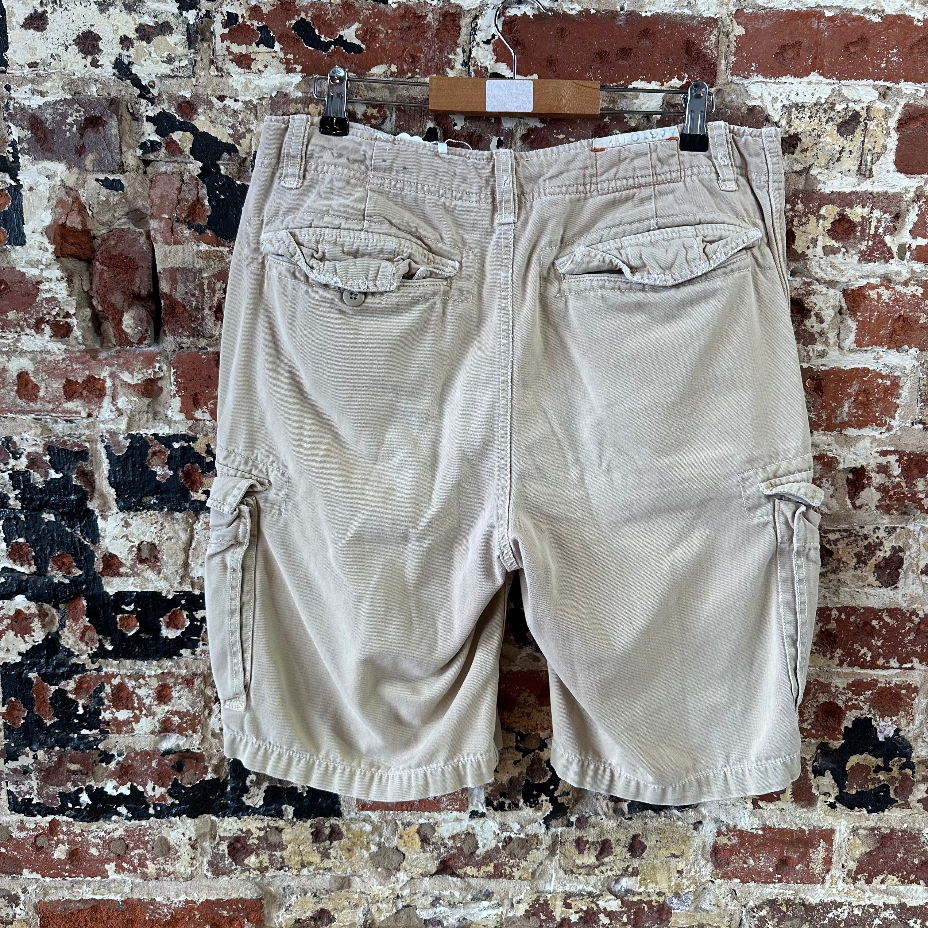 American Eagle Outfitters Classic Length Cargo Shorts Mens 32 Tan 10.5" inseam