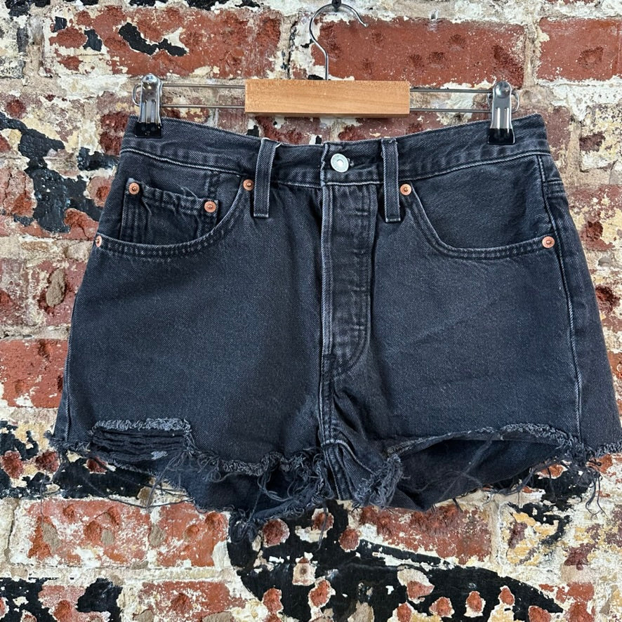Levi's Cut off Black Jean Shorts Black Womens 26