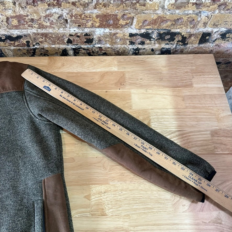 Cowboy Legend Jacket Mens XL Ranch Western Knit Green Brown lined contrast