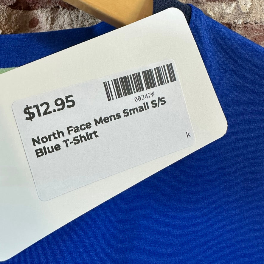 The North Face Short Sleeve T-Shirt Tee Blue Base layer Mens Small Workout