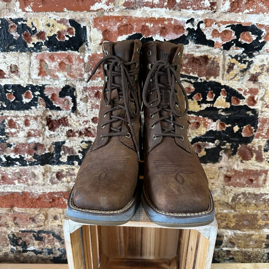 Tony Lama Mens 10 Lace up Western Steel Toe Boots