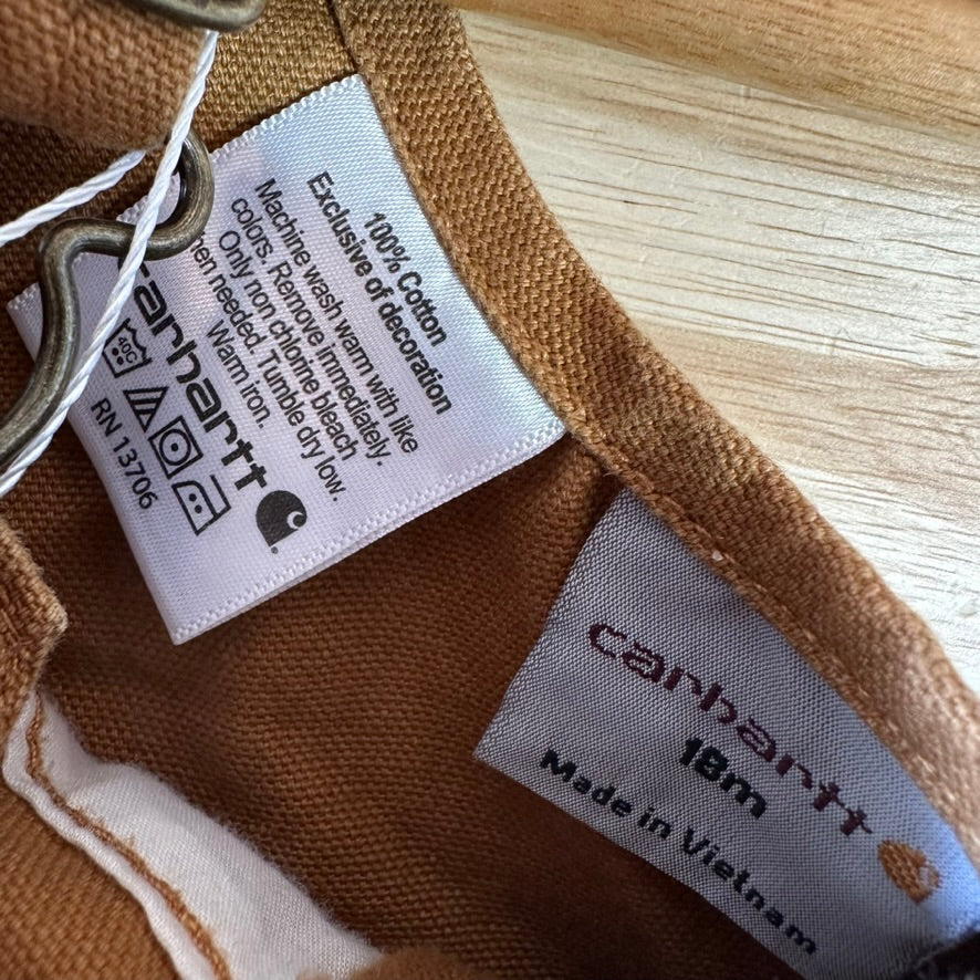Carhartt Brown Overall Bibs Kids 18M Farm Work Toddlers double knee
