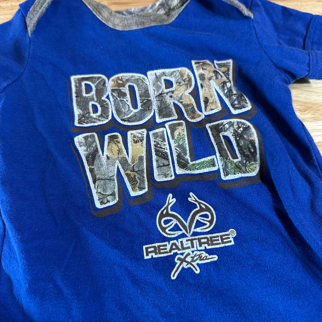 Real Tree Boys 12M Blue Onsie