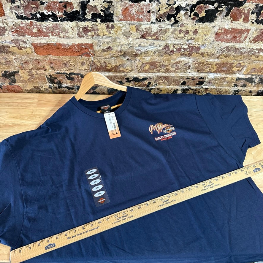 Harley Davidson Men's 5XL Short Sleeve Blue T-Shirt NEW