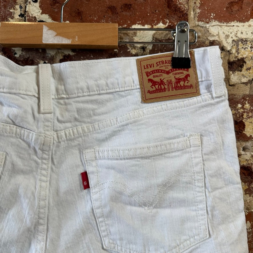Levi's White Jean Shorts Womens 29