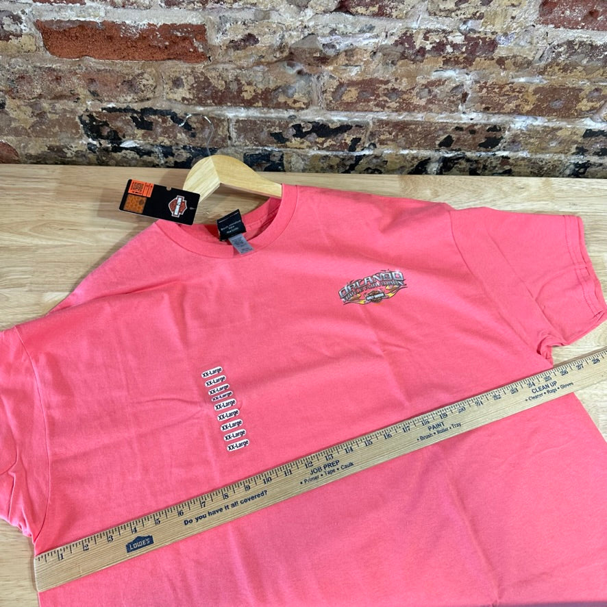 Harley Davidson Men's 2XL Short Sleeve Pink T-Shirt NEW