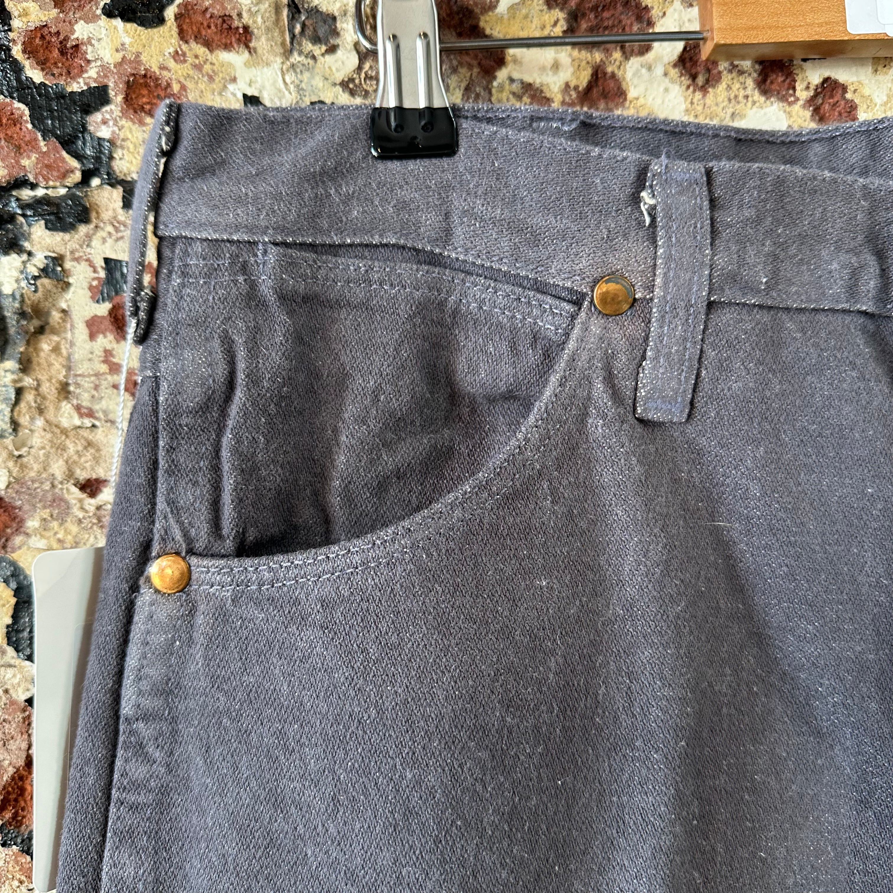 VTG Wrangler Mens Gray Denim Pants Sz 34x32 Jeans Straight Leg Made in USA 936