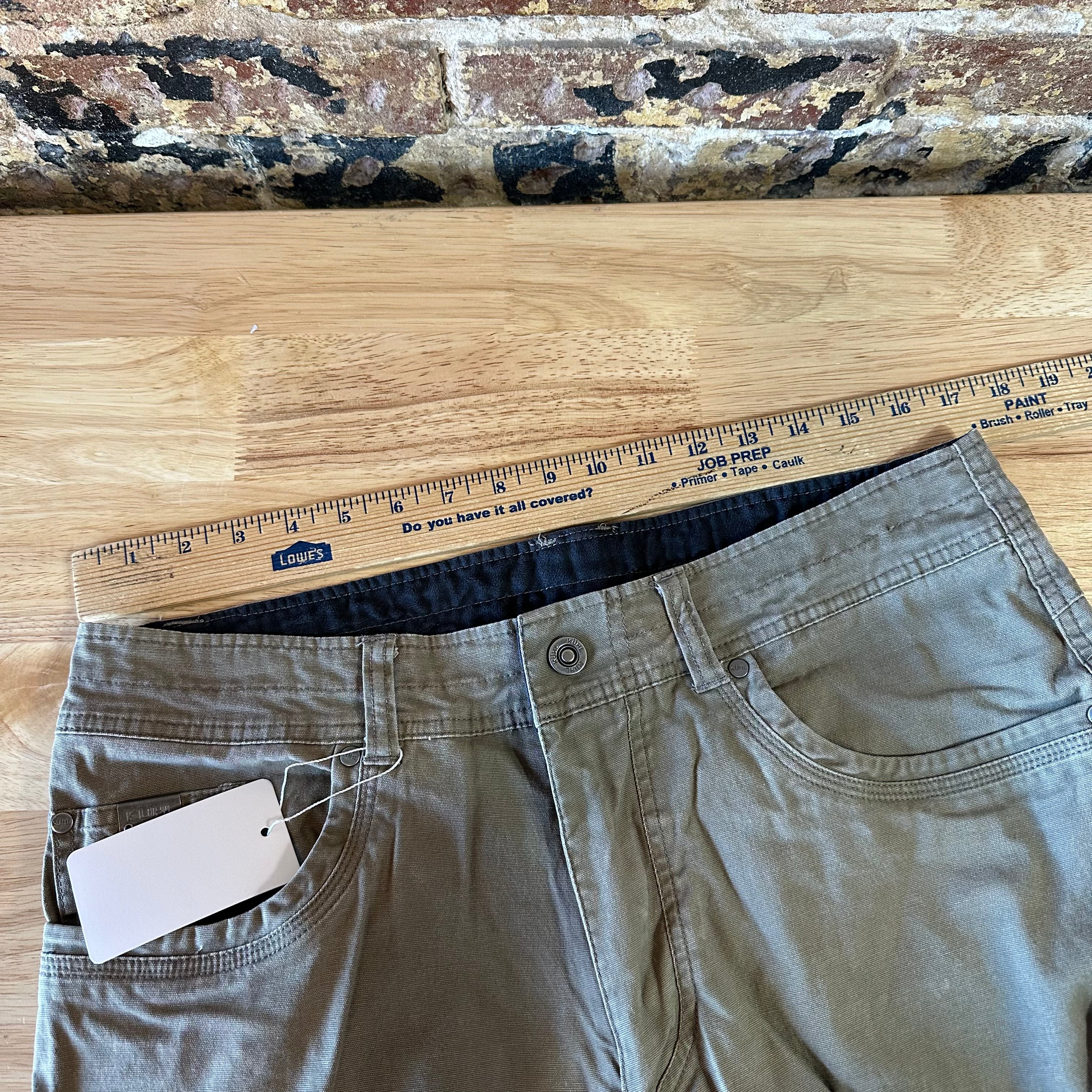 Kuhl Pants Men's 34x36 Tan Free Kanvus Jeans Canvas Stretch Hiking Outdoor