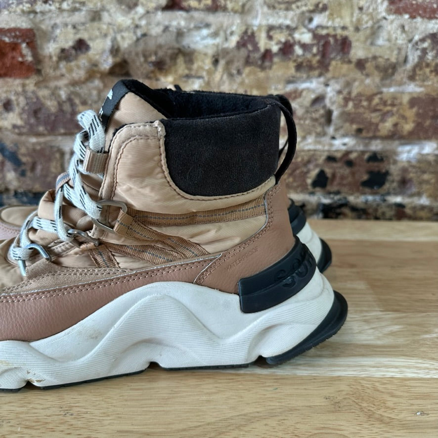 Sorel Kinetic RNEGD Sport Boots Waterproof Womens 8 Brown Tan