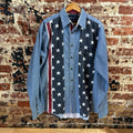 VTG Wrangler Mens Medium Western Flag Shirt