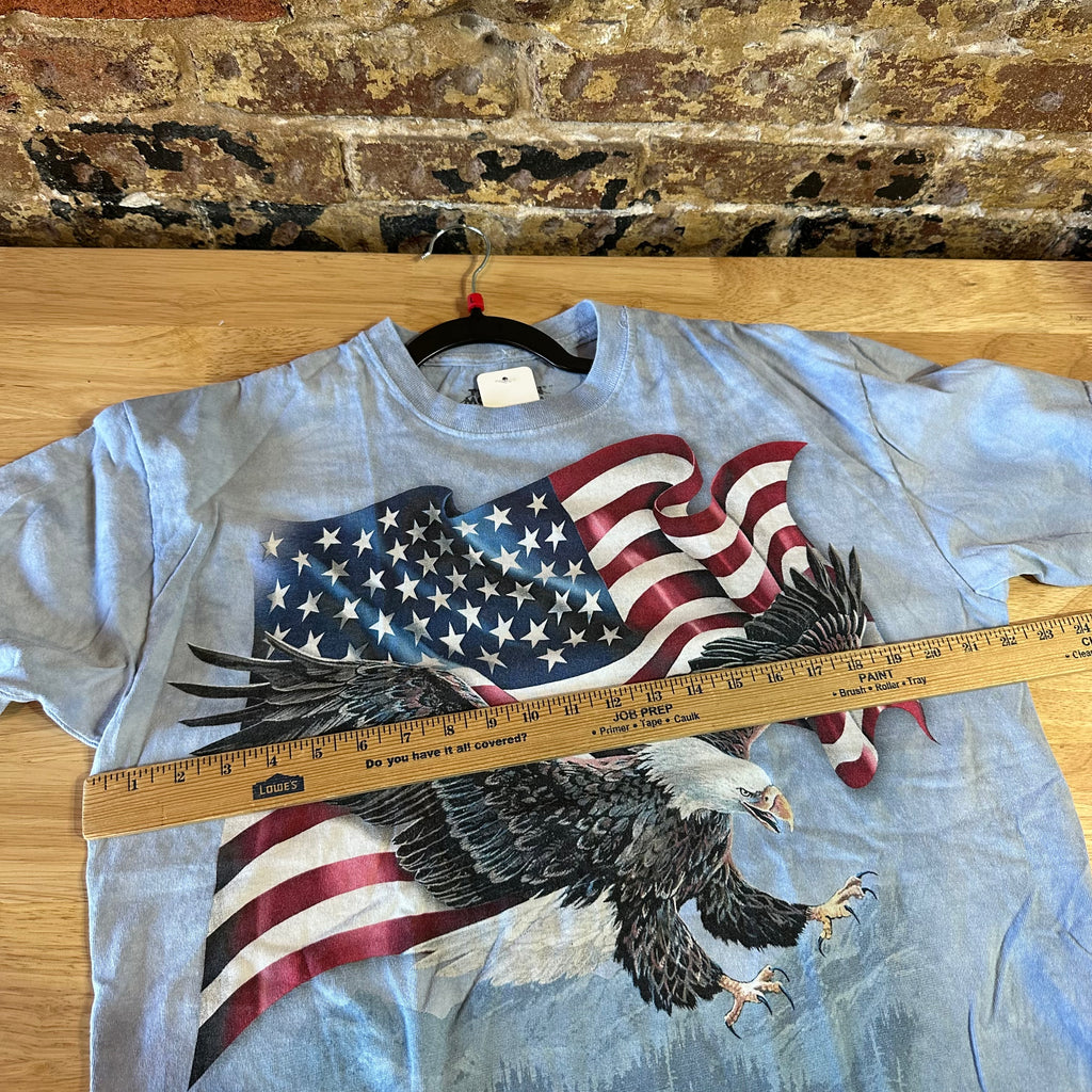 VTG The Mountain T- Shirt Mens XL Blue Eagle Flag Tie Dye 2006 Ted Blaylock