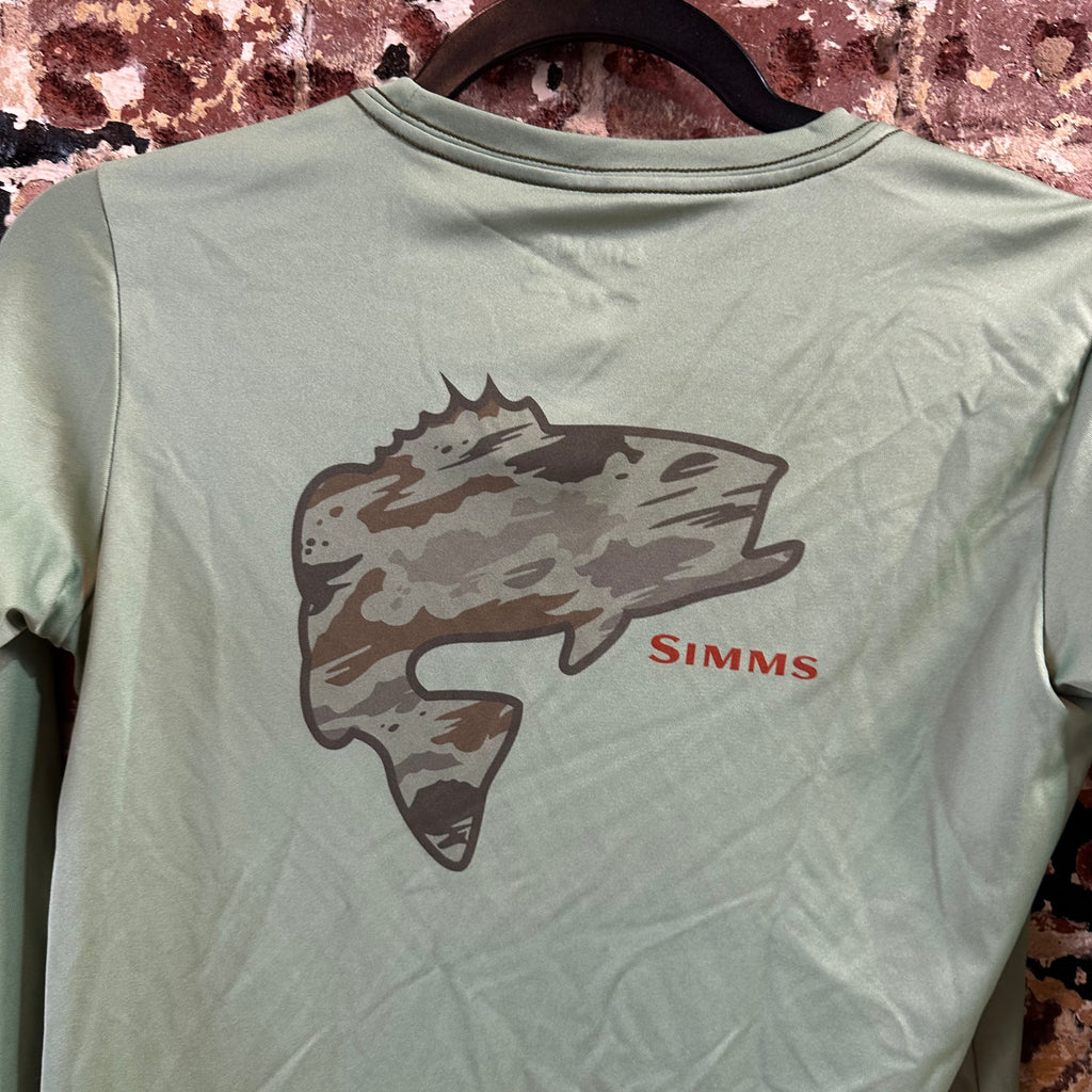 Simms Long Sleeve Boys Large Green Sun T-shirt
