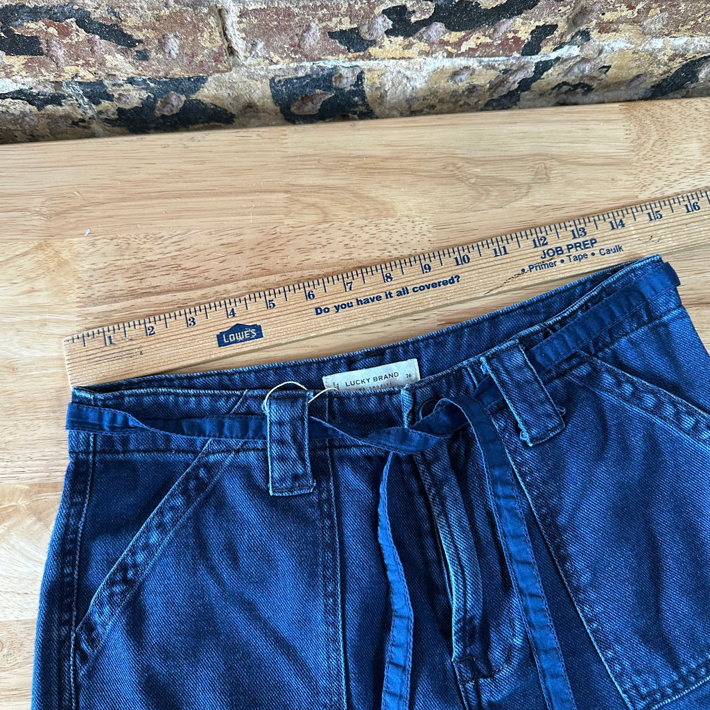 Lucky Brand belted Jeans Shorts Women's 26 Blue Denim High waisted