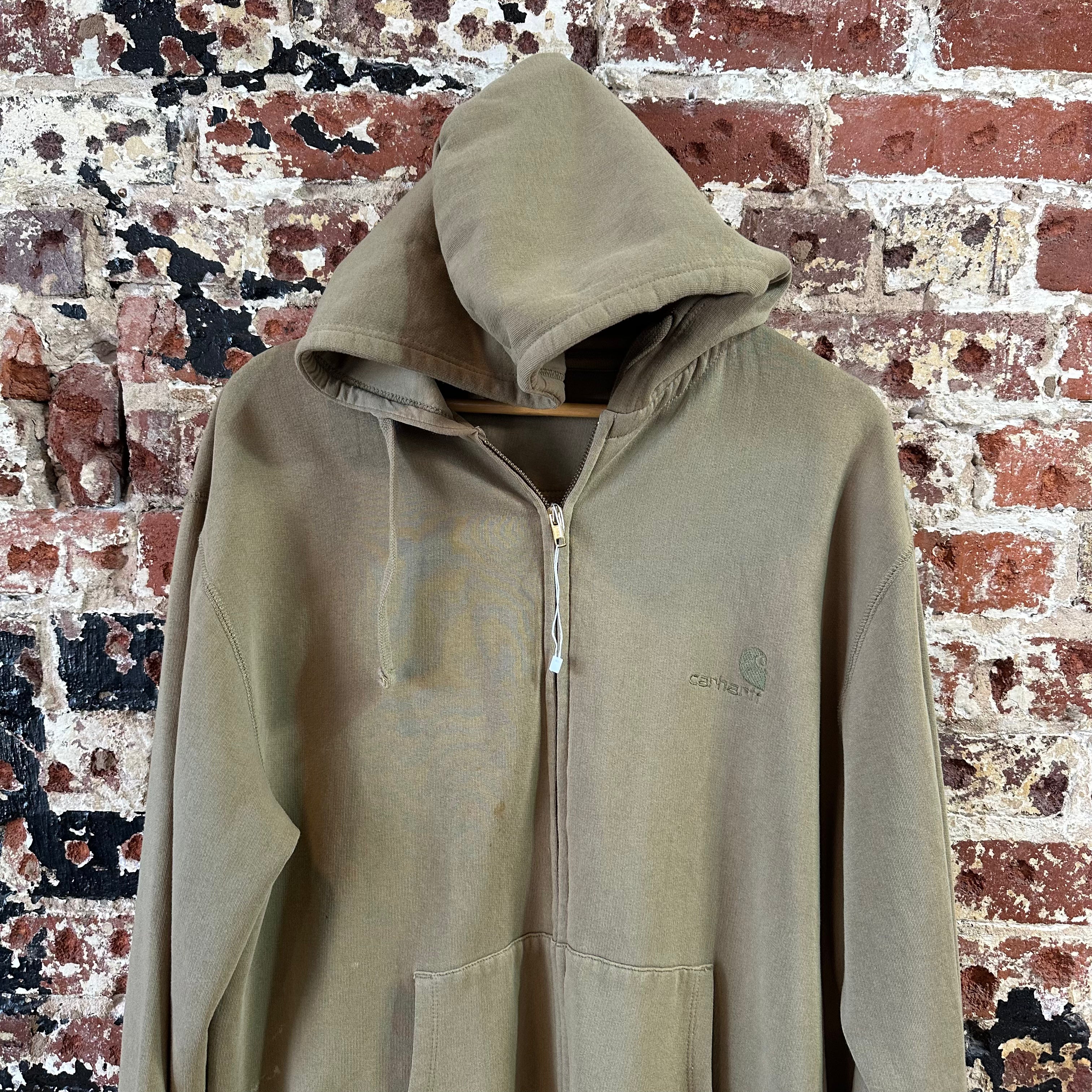 Carhartt Men's Large Green Zip Up Hoodie
