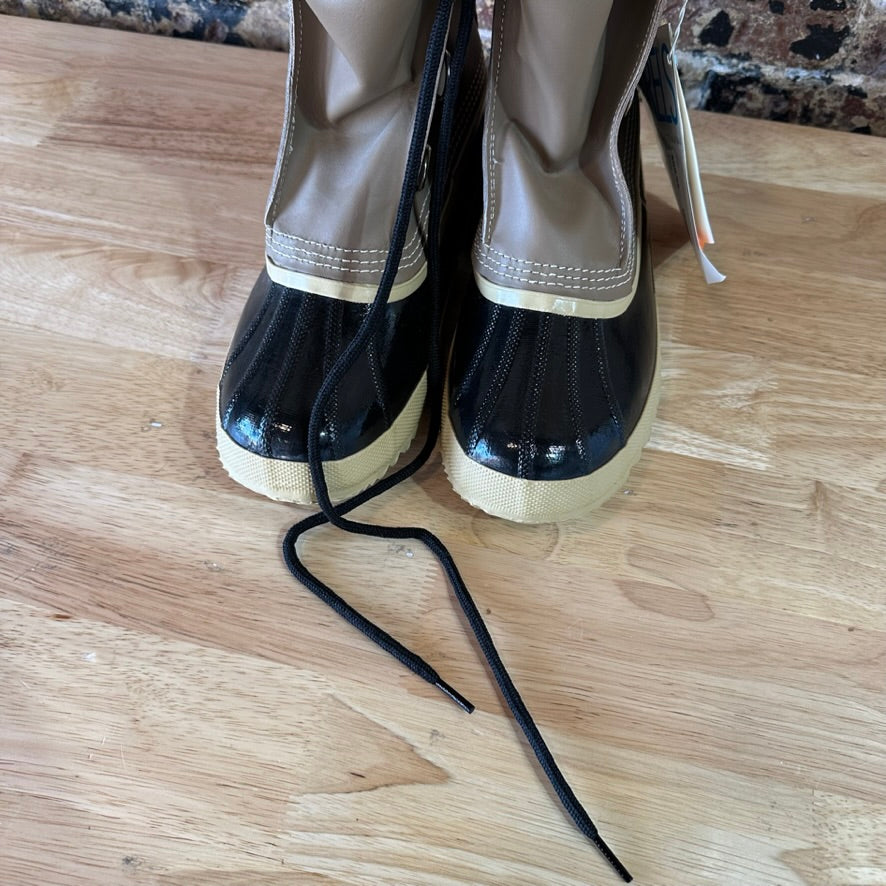 Sorel Manitou Boots Mens 8 Tan Waterproof Fleece Nubuck Leather Rubber Winter