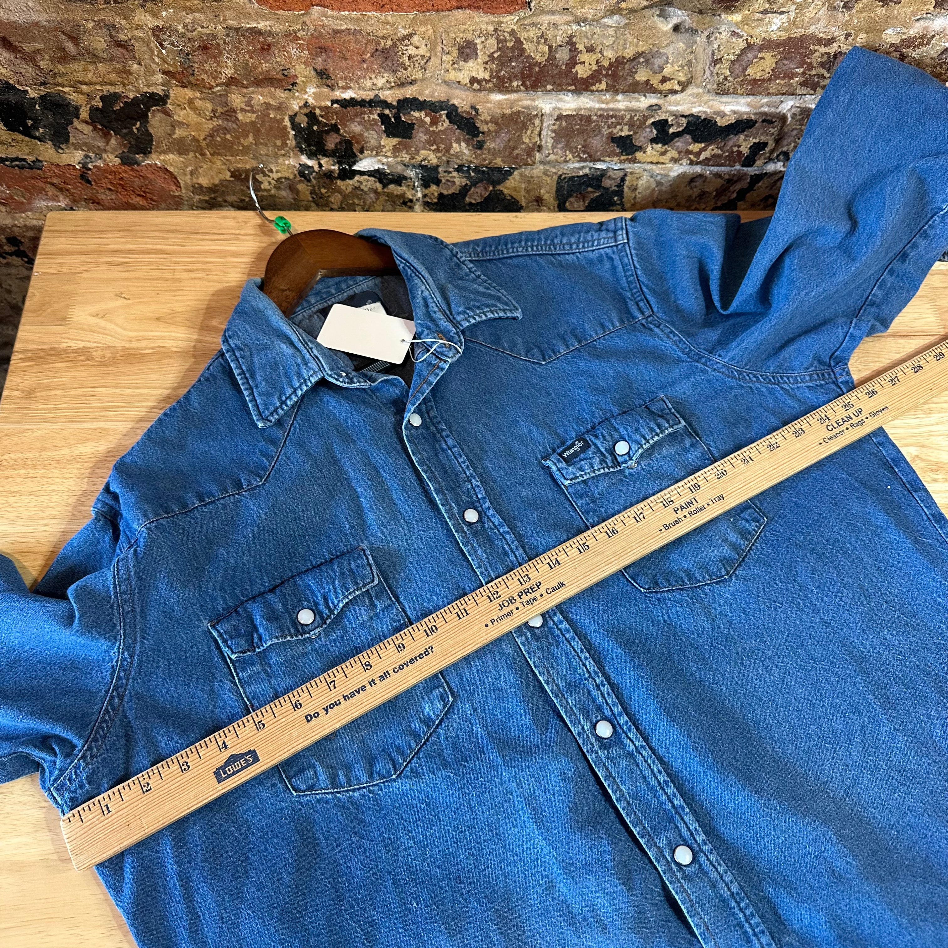 Wrangler Men's 17.5x36 Blue Western Shirt